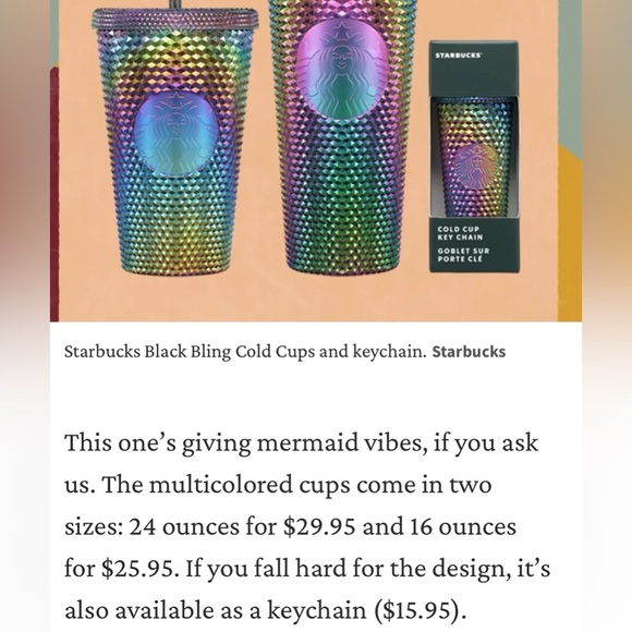 New Starbucks Black Oil Slick Cold Cup Keychain Halloween 2023 Keychain Only - Picture 2 of 2